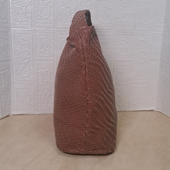 Deux Lux Buttery Soft Weave Hobo Bag w/ Braided Strap in Color Honey New In Bag - Picture 6 of 12